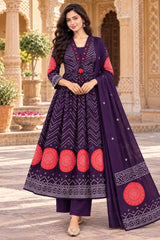 Bandhani Printed Anarkali Suit Set with Dupatta