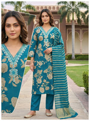 Floral Printed 3-Piece Suit Set