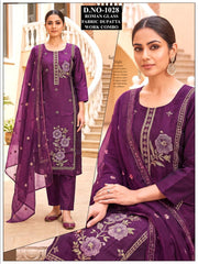 Roman Glass Fabric Dupatta Work Combo
